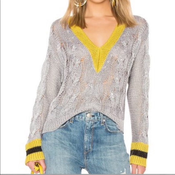 rag & bone Sweaters - {RAG & BONE} Metallic Emma V-Neck Sweater